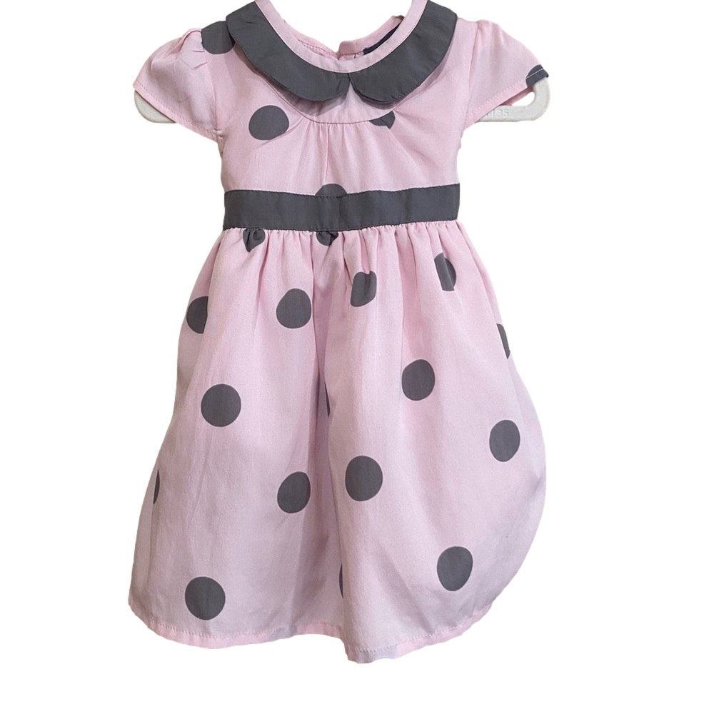 Girl Newberry Dress 18M Pink Grey Polka Dot